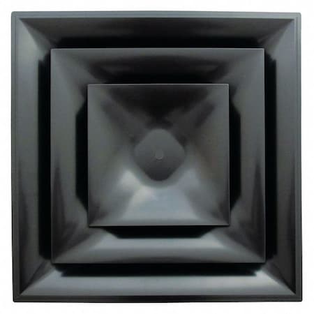 8 In Square 3 Cone Ceiling Diffuser, Black