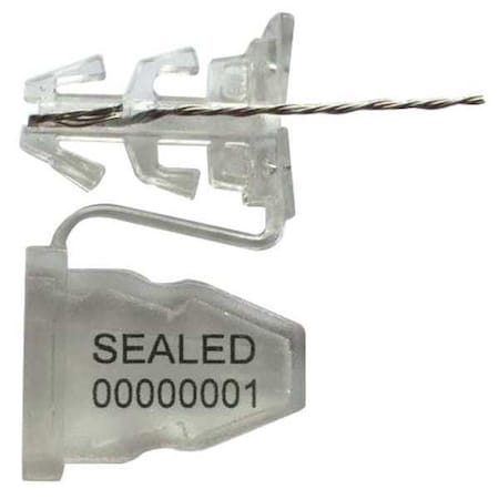 Anchor Polycarbonate Plastic Padlock Seal, 18 SS Wire L,Clear,PK50