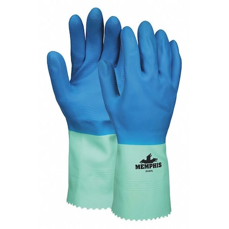 12 Chemical Resistant Gloves, Natural Rubber Latex/Nitrile, XL, 1 PR