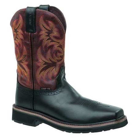 Size 8-1/2EE Men's Western Boot Composite Work Boot, Black
