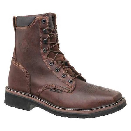 Size 9-1/2EE Men's 8 In Work Boot Steel Work Boot, Brown