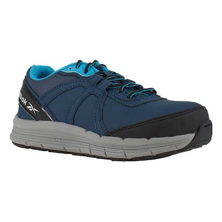 Size 9-1/2W Women's Athletic Shoe Steel Work Shoe, Navy/Light Blue