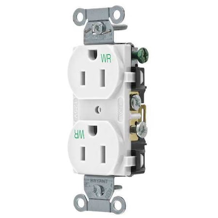 15A Duplex Receptacle 125VAC 5-15R WH