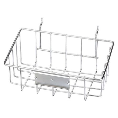 Silver Rectangular Storage Basket, Steel