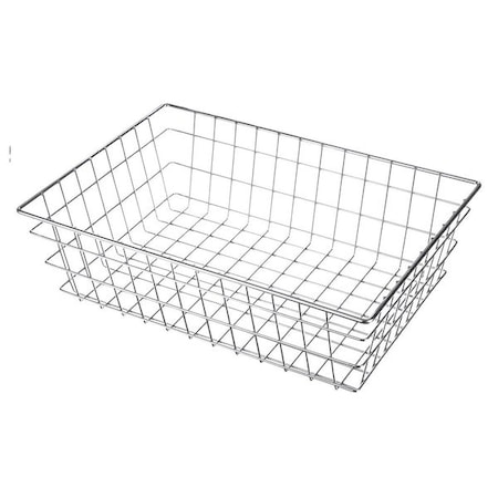 Silver Rectangular Storage Basket, Steel