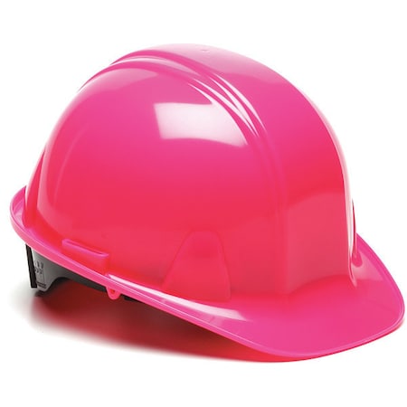 Front Brim Hard Hat, Type 1, Class E, Ratchet (4-Point), Hi-Vis Pink