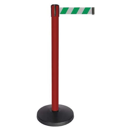 Barrier Post,Red,Grn/White Striped Belt
