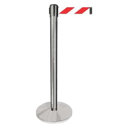 Barrier Post,Silver Post,Red/White Belt