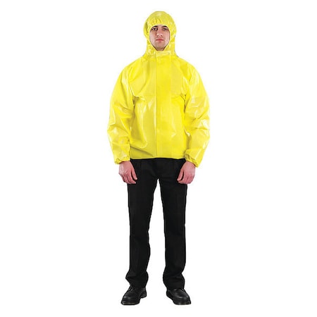 Disposable Hooded Jacket , 2XL , Yellow , Chemical Laminated M3000 ,