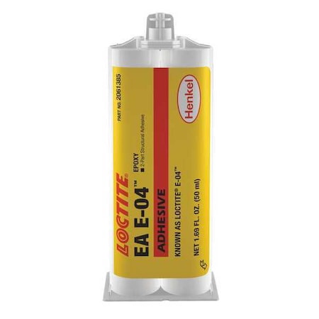 Epoxy Adhesive, EA E04 Series, Gray, 1:01 Mix Ratio, Not Rated Functional Cure, Dual-Cartridge