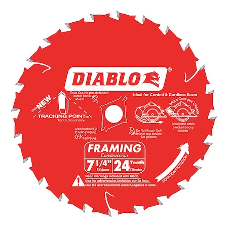 7-1/4,24-Teeth Circular Saw Blade