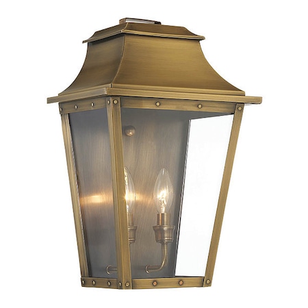 Pocket Wall Light,2-Light,Aged Brass