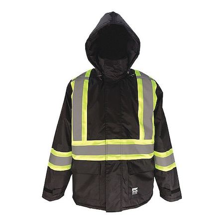 Jacket,Hi-Vis,Insulated,150D,Black,4XL