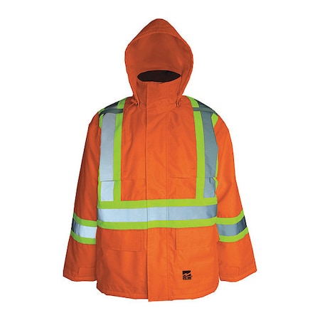 Jacket,Hi-Vis,Insulated,150D,Orange,3XL