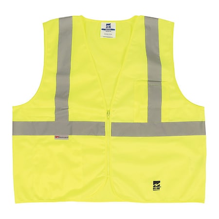 Safety Vest,Solid,Zipper,Grn,2/3XL,PK25