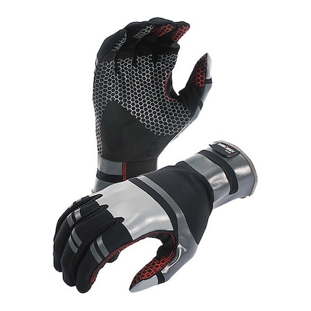 Mechanics Gloves, S, Black/Gray/Red