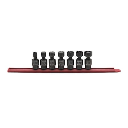 3/8 Drive Universal Impact Socket Set, SAE, 7 Pcs