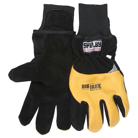 Firefighter Gloves,Black/Yellow,M,PR