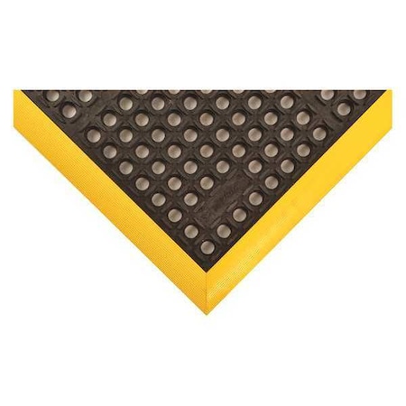 Antifatigue Mat, Black/Yellow, 28 In W X 40 In L, 7/8 In Thick