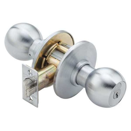 Knob Lockset,2-3/4 Backset,Mechanical