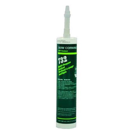 Multi-Purpose Sealant, 10.1 Oz, Cartridge, White, Silicone Elastomer Base