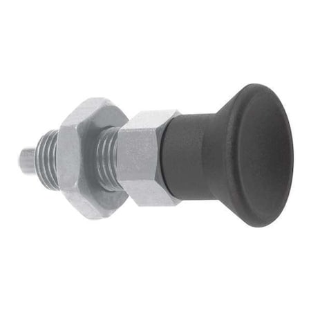 Indexing Plunger D1= 1/4-28, D=3, Style B, Non-Lockout W Locknut, Stainless Steel Not Hardened