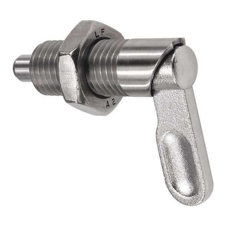 Cam-Action Indexing Plunger, Stainless Steel, D=4, D1= M10, Form: B, With Locknut