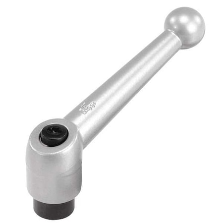 Adjustable Handle, Size: 2 1/4-20 Zinc, Silver Metallic, Comp: Steel