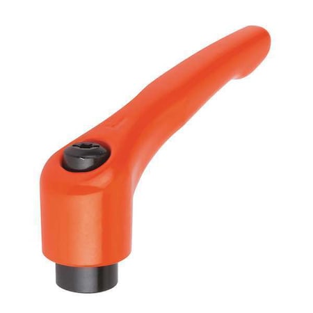 Adjustable Handle, Modern Design, Sz. 2, 5/16-18, Die Cast Zinc Orange RAL 2004, Comp: Steel