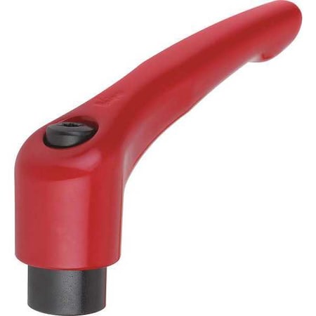 Adjustable Handle, Modern Design, Sz. 2, M06, Die Cast Zinc Red RAL 3003, Comp: Steel