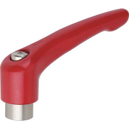 Adjustable Handle, Size: 1 M06, Zinc Red RAL 3003, Comp: Stainless Steel