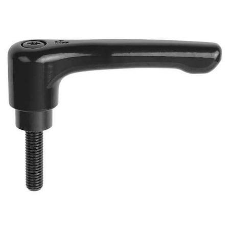 Adjustable Handle, Low Profile, Size: 2, M10X30, Zinc, Black Satin, Comp: Steel