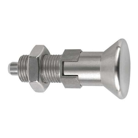 Indexing Plunger, All SS, Size: 2 D1= M12X1,5, D=6, Style D Lockout Type W Locknut, Pin Hard