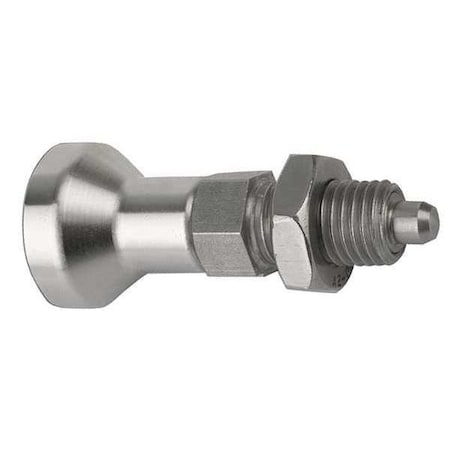Indexing Plunger, All SS, Size: 0 D1= 5/16-24, D=4, Style B Non-Lockout W Locknut, Pin Hard