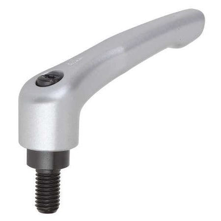 Adjustable Handle, Modern Design, Sz. 4, 1/2-13X30, Die Cast Zinc Silver Metallic, Comp: Steel