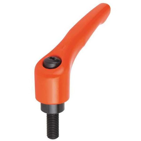 Adjustable Handle, Modern Design, Sz. 0, 10-24X40, Die Cast Zinc Orange RAL 2004, Comp: Steel