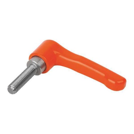 Adjustable Handle, Low Profile, Size: 2, 5/16-18X40 Zinc, Orange RAL 2004, Comp: Stainless Steel