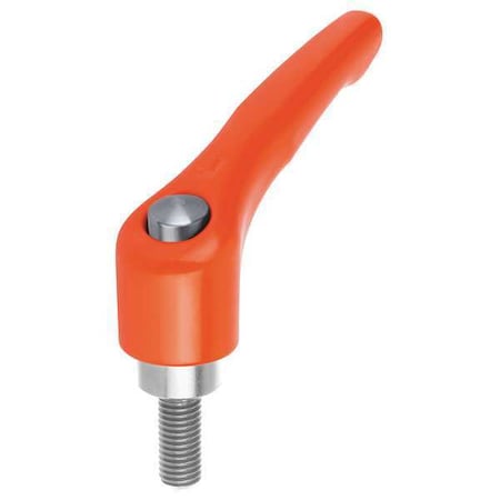 Adjustable Handle With Protective Cap, Size: 2 1/4-20X60, Zinc Orange RAL2004, Comp: Stainless Steel