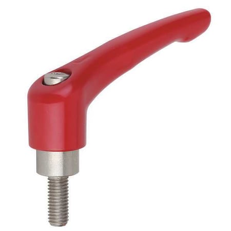 Adjustable Handle, Size: 1 10-24X20, Zinc Red RAL 3003, Comp: Stainless Steel