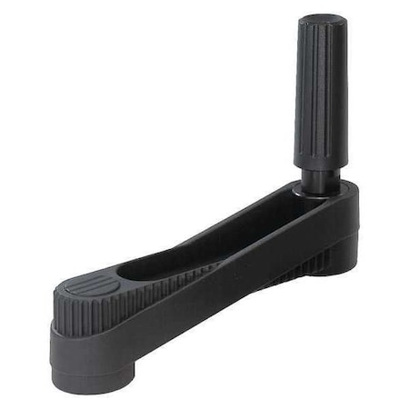 Crank Handle, Size: 2, Reamed Hole Bore D2= 12 Mm, A=100, H=107.1 Thermoplastic, Revolving