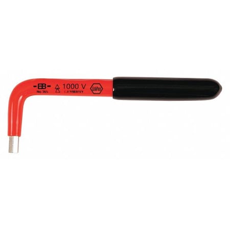 SAE Plain Hex Key, 3/16 Tip Size, 5 19/64 In Long, 1 1/4 In Short