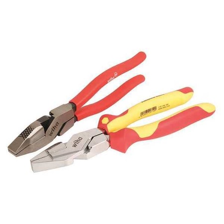 2 Piece Bi-Material; Vinyl Grip Plier Set Ergonomic, 2-Component Handle