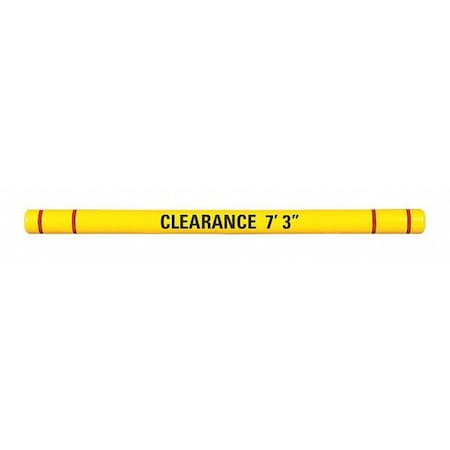 Clearance Bar,5 O.D.,96 L,Yellow/Red