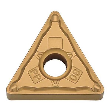 Triangle Turning Insert, Triangle, 3/8 In, TNMG, 0.0156 In, Carbide