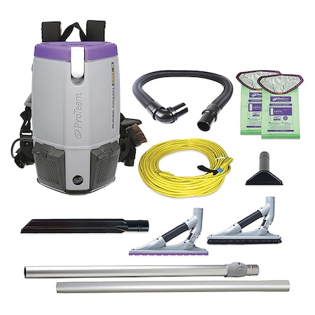 Super Coach Pro 6, 6 Qt. Backpack Vacuum W/ ProBlade Hard Surface & Carpet Tool Kit