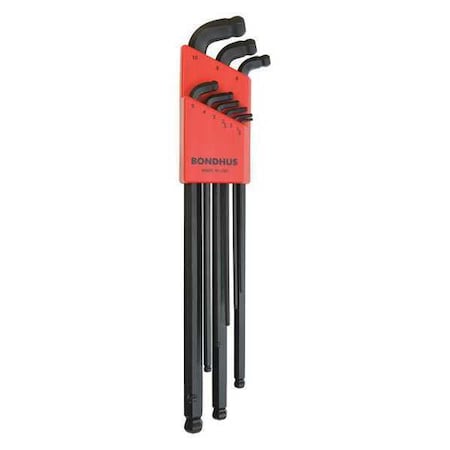 9 Piece Metric L-Shape Hex Key Set, 67099