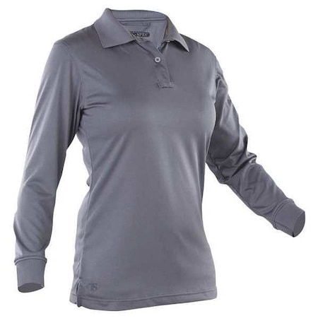 Womens Polo,Size L,Steel Gray