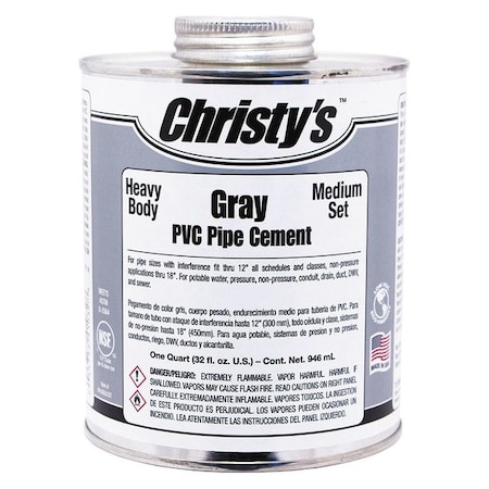 Pipe Cement,Gray,128 Oz.