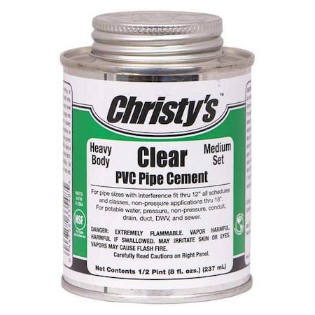 Pipe Cement,Clear,8 Oz.