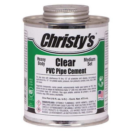 Pipe Cement,Clear,16 Oz.